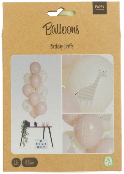12 Giraffen Geburtstags-Ballons 33cm 3