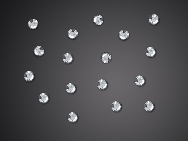 50 rhinestones sprinkle decoration silver 6mm