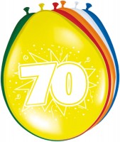 8 ballonnen verjaardagscracker nummer 70