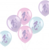6 Meerjungfrauen Zauber Luftballons 33cm