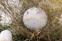 Vorschau: Joyeux Anniversaire Ballon weiß-gold 45cm