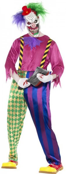 Brightly colored crazy horror clown