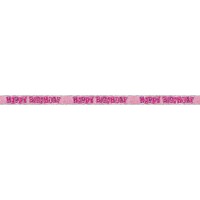 Oversigt: Fødselsdags lyserødt glitter drømme fest banner