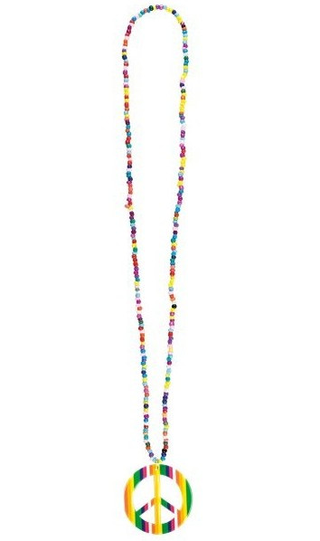 Colorful hippie peace necklace