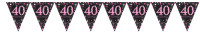 40th Birthday Pink Sparkling Happy Birthday Naszyjnik na proporczyk