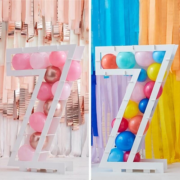Fillable number 7 balloon stand