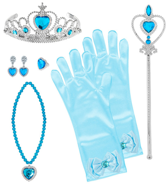 Princess set of 6 pieces in turquoise