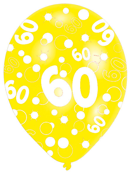 6 ballonnen bubbels 60e verjaardag kleurrijk 27,5 cm 6