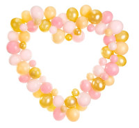 Aperçu: Guirlande de ballons cœurs Pink love 1,66 x 1,6 m