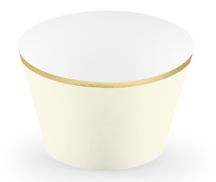 6 bordes de cupcake crema-dorados