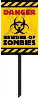 Panneau de danger pour zombies 24,7 x 38 cm