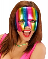 Preview: Metallic rainbow half mask