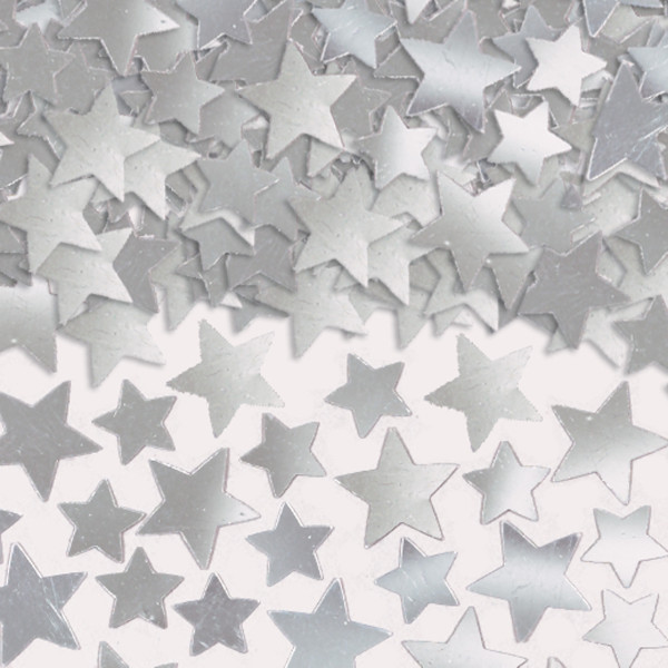 Confeti estrellas plateado metalizado