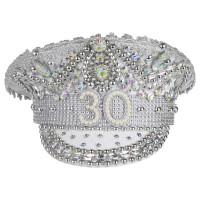 Silver Gloss 30th Birthday Hat