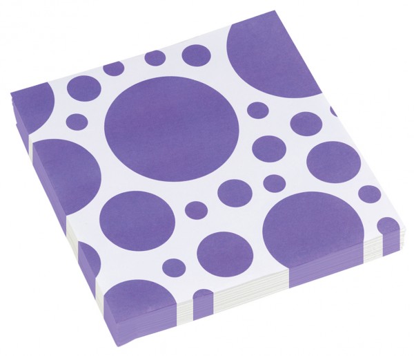 20 sweet dots napkins purple