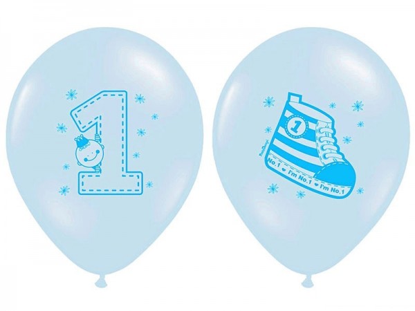 50 balonów 1. urodziny jasnoniebieskie