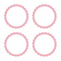 Aperçu: 20 étiquettes autocollantes avec une bordure fleurie rose clair