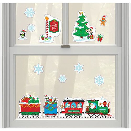 15 Weihnachtszug Fenstersticker 45 x 30cm 2