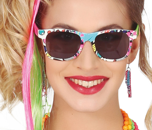 80s party glasses colorful