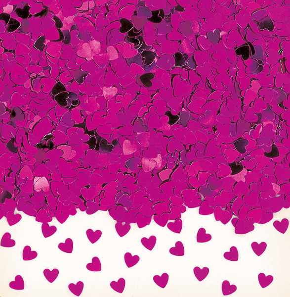 Confettis de table cœur rose métallique 14g