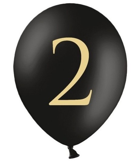50 schwarze Ballons goldene Zahl 2