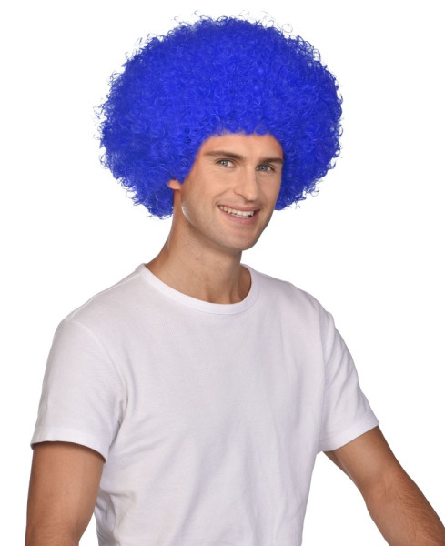 Afro wig Carnival royal blue
