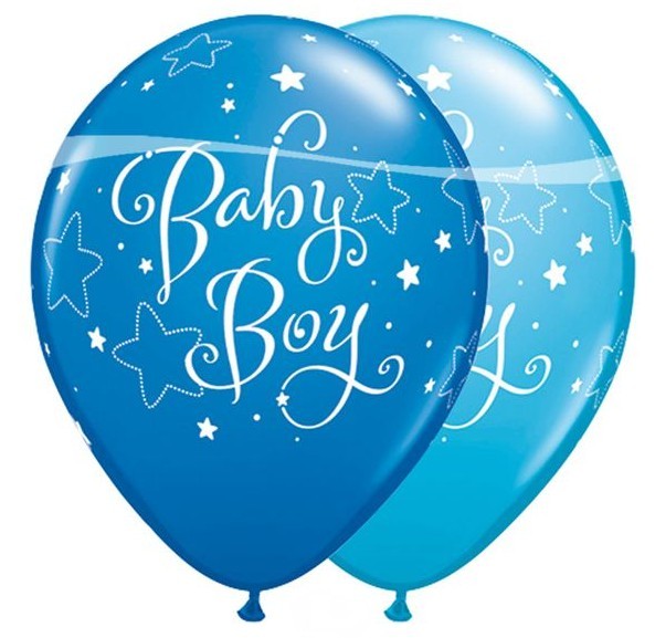25 Blaue Ballons Baby Boy 27cm