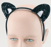 Bandeau avec oreilles de chat en paillettes