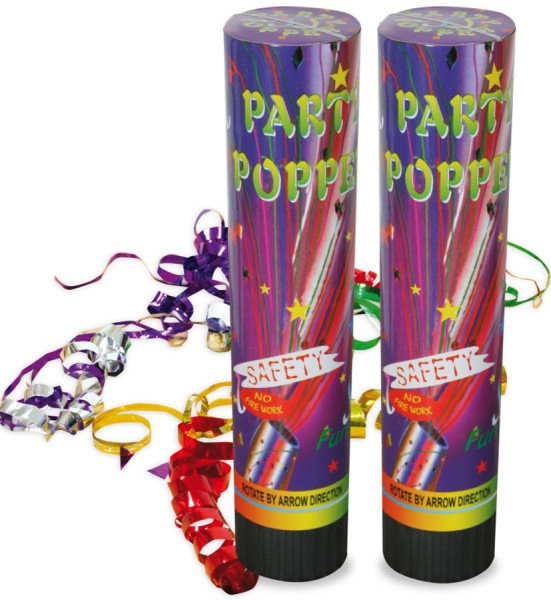 2 Streamer Party Poppers Holographic 21cm