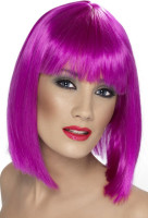Luminosa parrucca deluxe in viola neon
