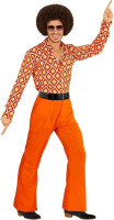 Spodnie rozszerzane męskie w kolorze pomarańczowym