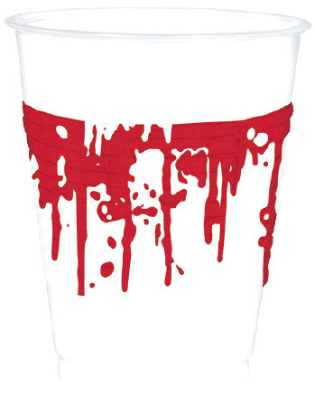 10 bicchieri di plastica Bloody Help da 400 ml