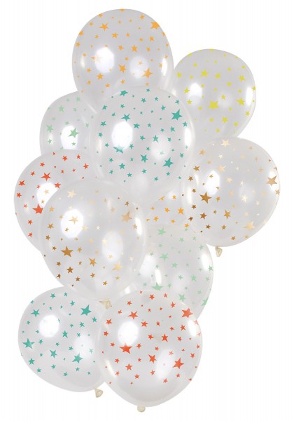 12 przezroczystych kolorowych balonów lateksowych
