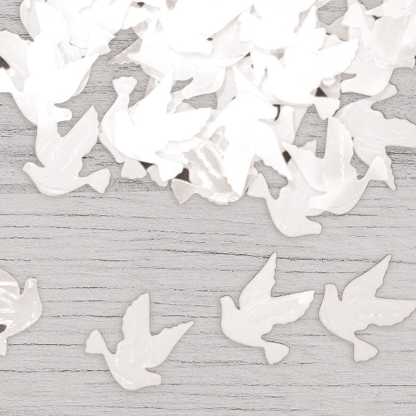 15g rozproszone dekoracje ślubne gołębie białe