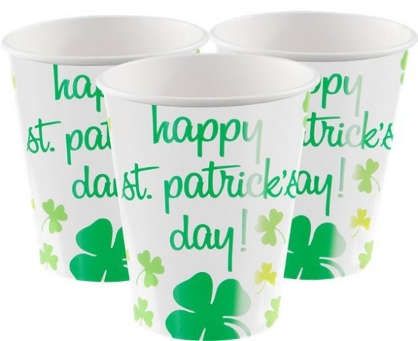 8 Happy St Patricks Day paper cups 255ml