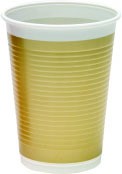 10 gold gloss plastic cups 200ml