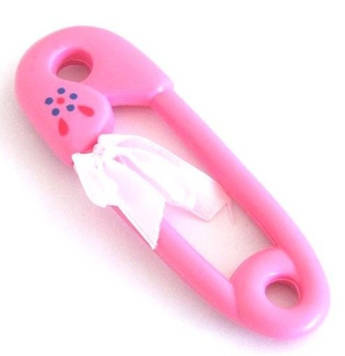 4 pink decorative diaper clips