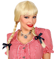 Preview: Blonde braided wig with bows for women