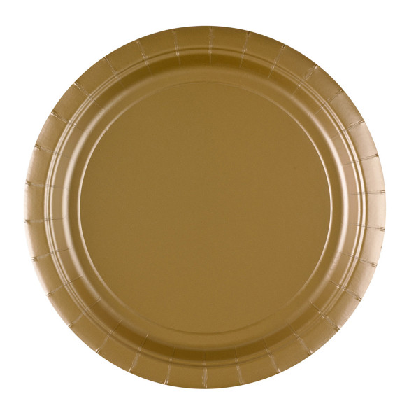20 Classic paper plates in gold 23cm