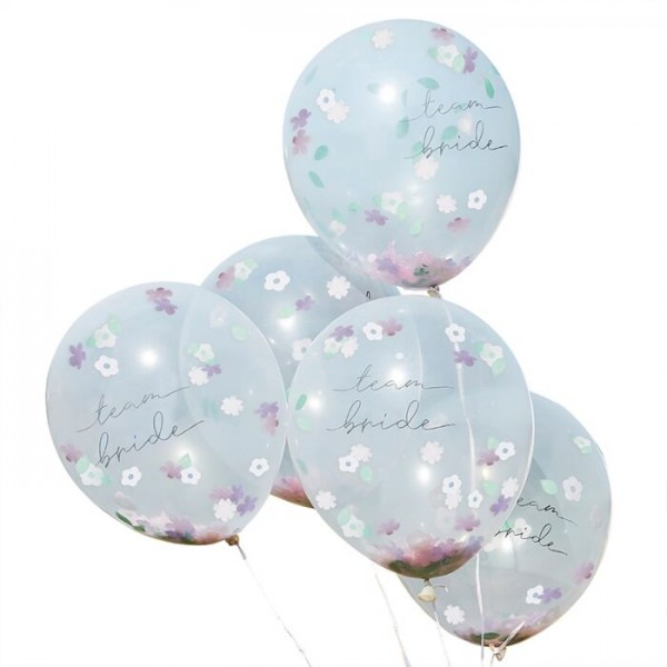 5 globos confeti boda boho 30cm