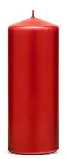 6 candele pilastro in rosso 15 cm