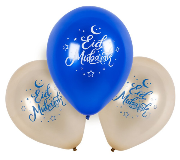 6 globos de látex Happy Eid 25cm