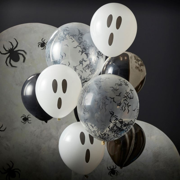 9 globos fantasma de la noche de Halloween