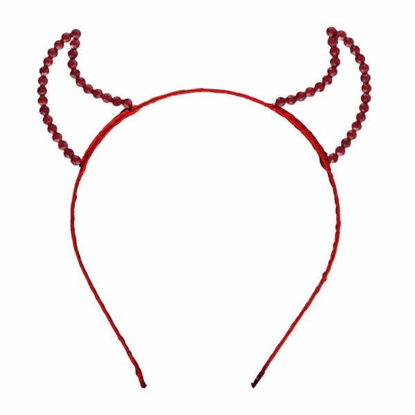 Diadema de cuernos de diablo con lentejuelas