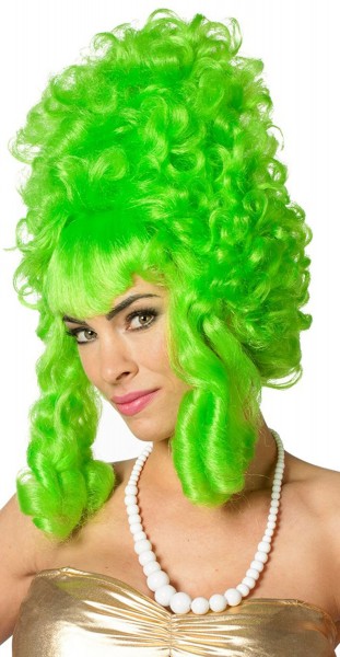 Fantazyjna peruka barokowa kręcona zielona