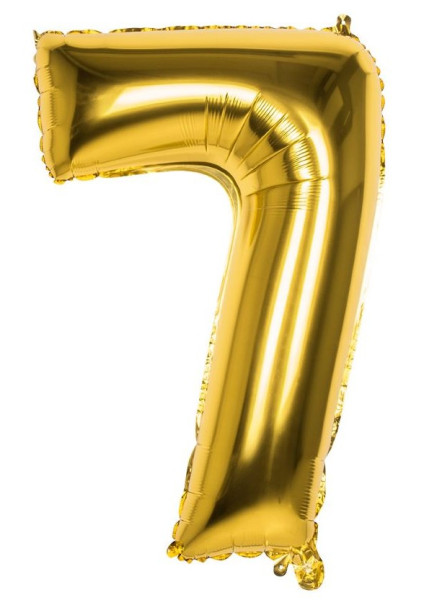 Balon foliowy złoty numer 7 86 cm