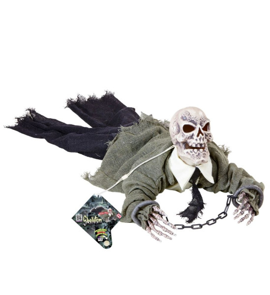 Corpse skeleton with movement and sound scary decoration 80cm