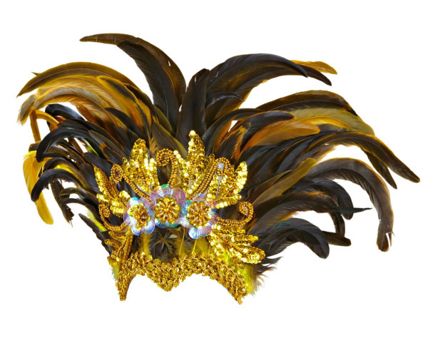 Noble Aurelaia Feather Headdress In Gold