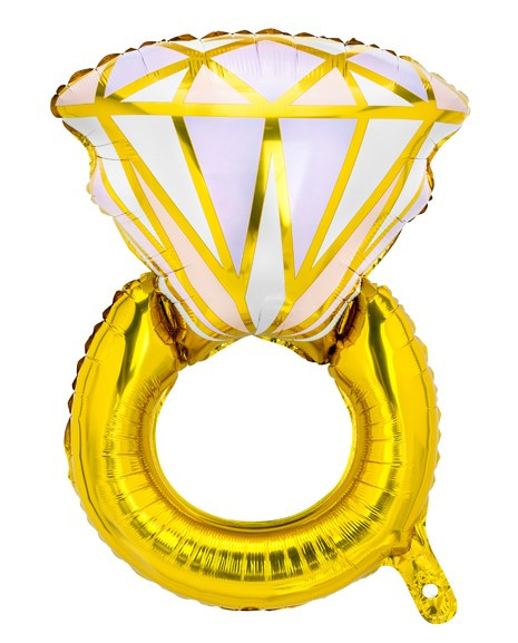 Globo de anillo de compromiso de diamantes dorados