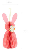 Preview: Honeycomb figure Easter bunny pink 30cm
